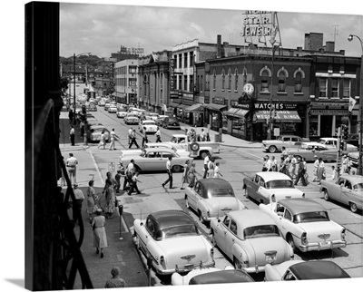 1950's Main Street Small Town America Intersection Of Chicago