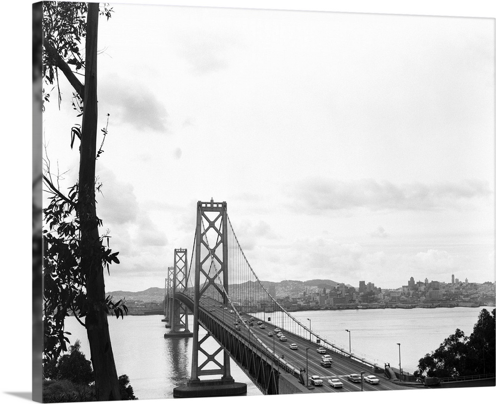 1950's Oakland Bay Bridge San Francisco California.