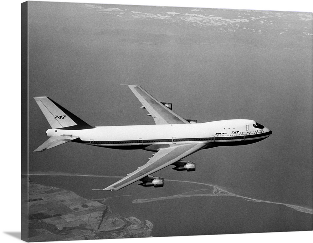 1960s Boeing 747 In Flight.