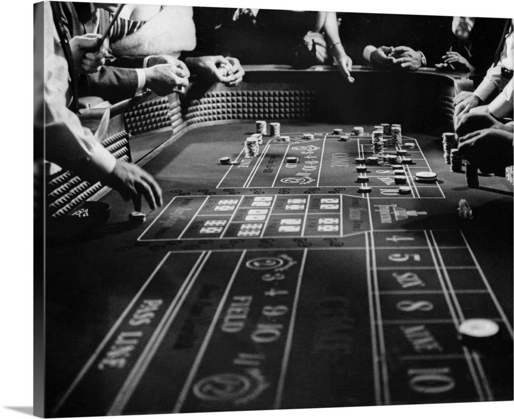 1960's Four Anonymous Unidentified People Gambling Casino Craps.