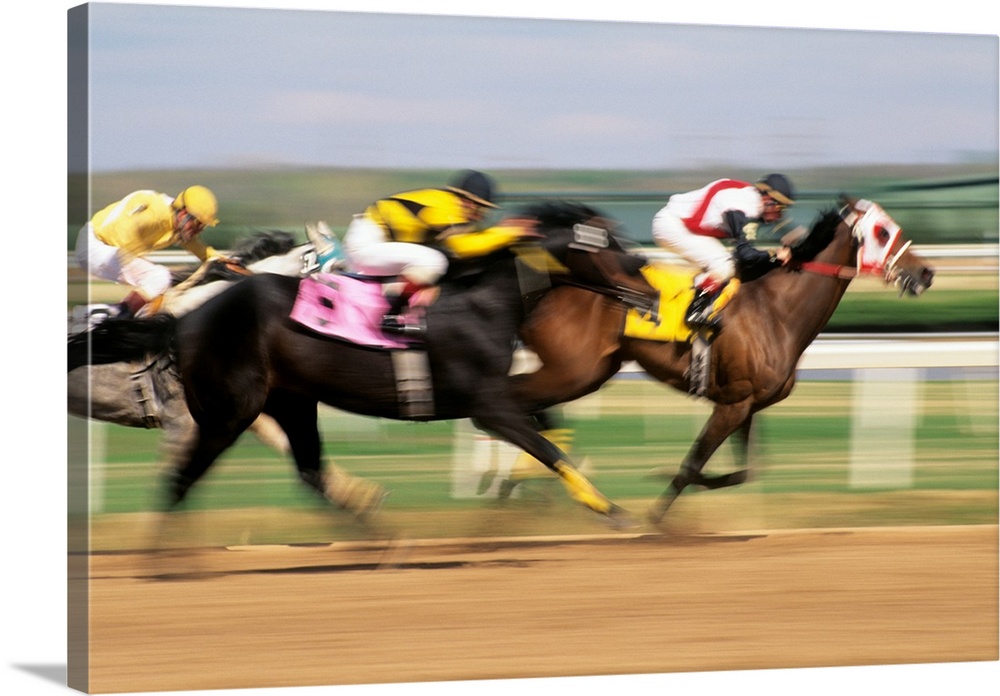 1990s Horse Race Blurred Motion.