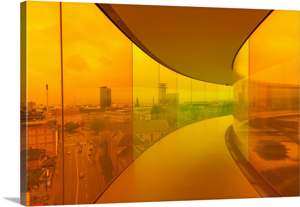 360-degree rooftop walkway at an art museum, your rainbow panorama, aros aarhus kunstmuseum, aarhus, jutland, denmark.