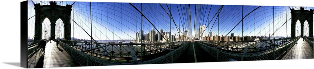 360 degree view of a bridge Brooklyn Bridge East River Brooklyn New York City New York State