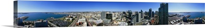 360 degree view of a city, San Diego, California,