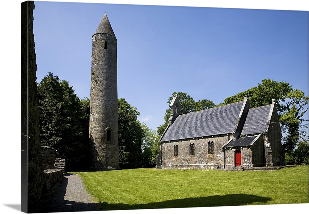 7Th Century Timahoe Church and 12th Century Round Tower, Timahoe, County Laois, Ireland