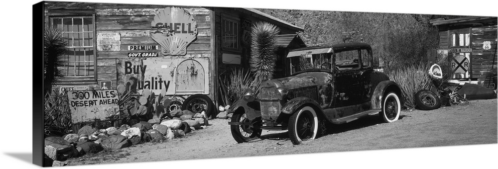 Abandoned vintage car at the roadside, Route 66, Arizona