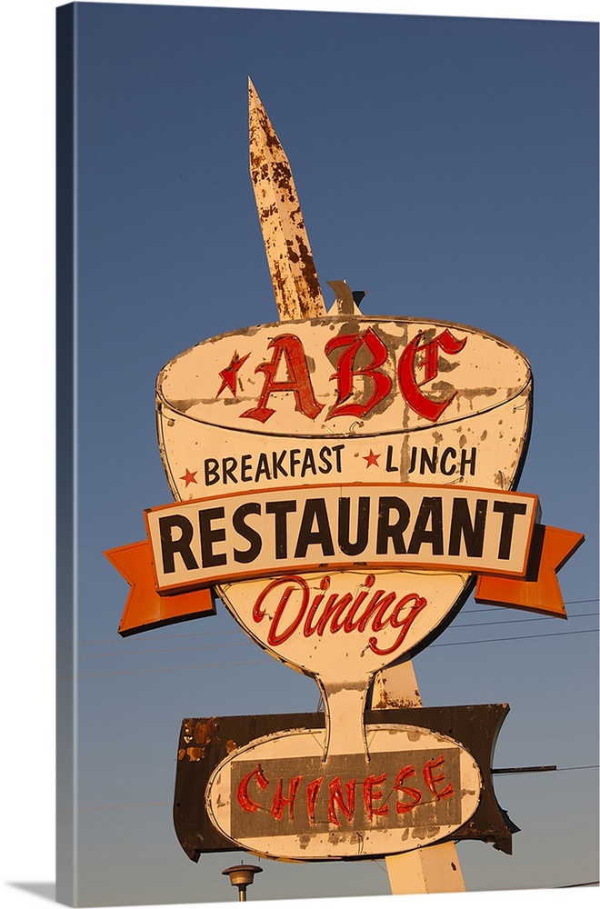 USA, Arizona, Kingman, Rt. 66 Town, ABC Restaurant sign
