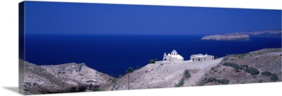 Aegean and Church near Akrotiri Santorini Greece