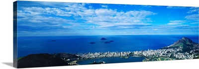 Aerial view of a city at coast, Rio De Janeiro, Brazil