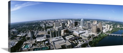 Aerial view of a city, Austin, Travis County, Texas