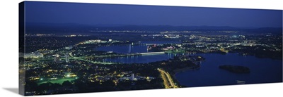 Aerial view of a city, Canberra, Australian Capital Territory, Australia