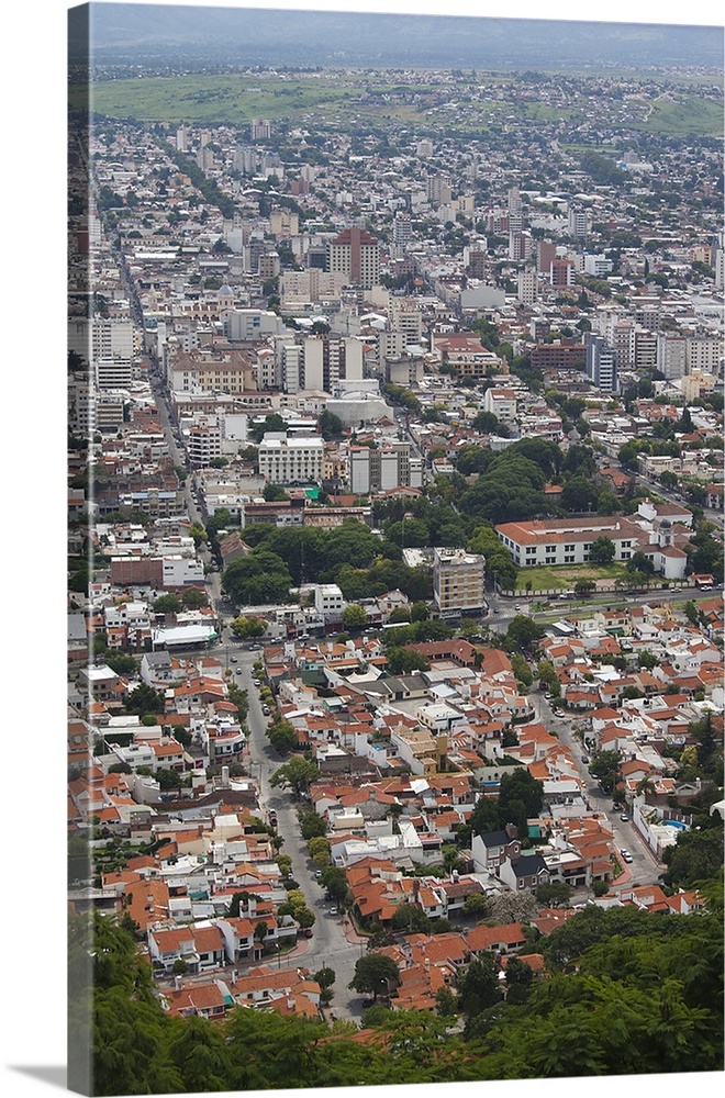 Aerial view of a city, Cerro San Bernardo, Salta, Argentina