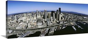 Aerial view of a city, Seattle, Washington State image thumbnail
