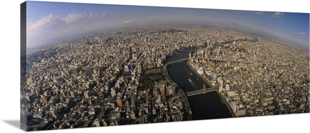 Aerial view of a city, Tokyo Prefecture, Japan