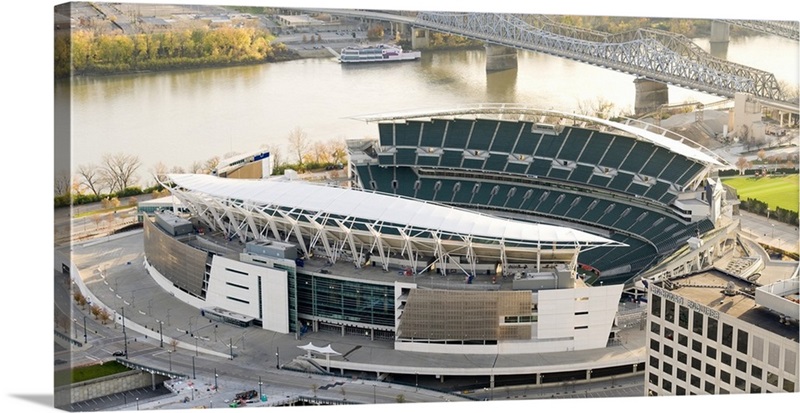 Cincinnati Office Art Black and White: Paul Brown Stadium and