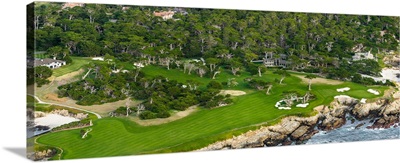 Aerial view of a golf course, Monterey Peninsula, Monterey County, California