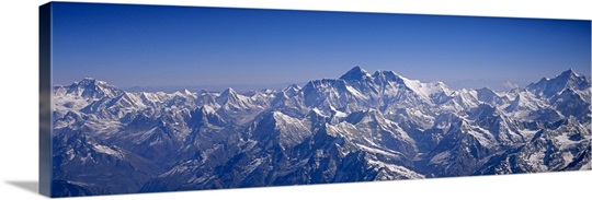 Aerial view of a mountain range, Himalayas, Kathmandu, Nepal Photo ...