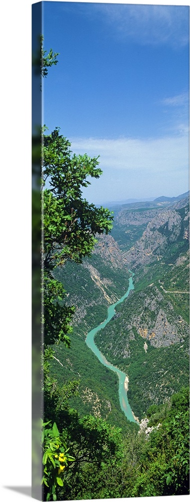 Aerial view of a river, Verdon Gorge, Alpes De Haute Provence, Provence Alpes Cote dAzur, France