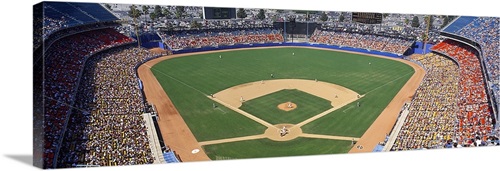 Aerial view of a stadium, Dodger Stadium, City of Los Angeles ...