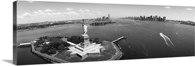Aerial view of a statue, Statue of Liberty, New York City