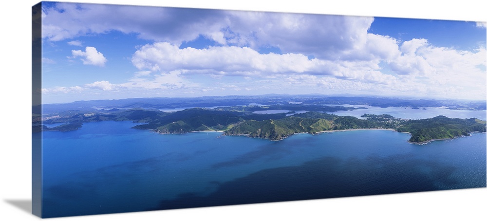Aerial view of an island, Bay of Islands, North Island, New Zealand