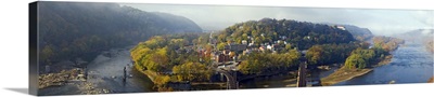 Aerial view of an island Harpers Ferry Jefferson County West Virginia