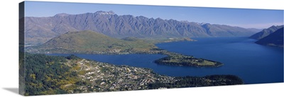 Aerial view of an island, Queenstown, South Island, New Zealand
