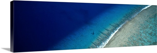 Aerial View of Beach, Teti'aroa Island, Polynesia Wall Art, Canvas ...