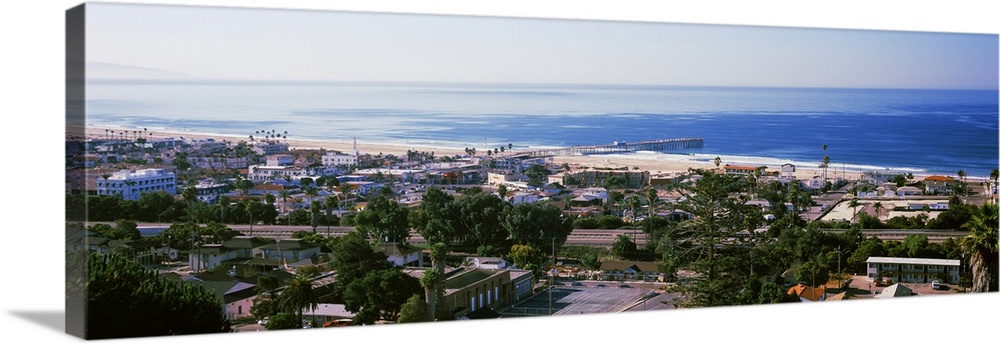 Aerial view of buildings on the beach, Pismo Beach, San Luis Obispo County, California, USA