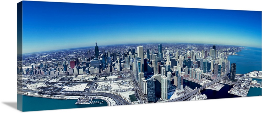 Aerial view of Chicago, Cook County, Illinois, USA