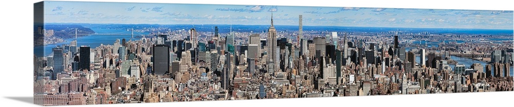 Aerial view of cityscape, New York City, New York State, USA