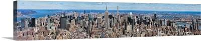 Aerial view of cityscape, New York City, New York State