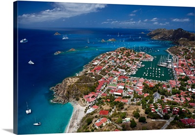 Aerial view of houses on an island, Saint Barthelemy