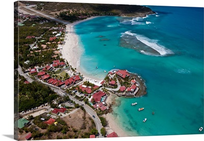 Aerial view of houses on an island, Saint Barthelemy