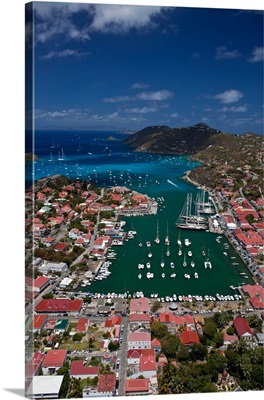 Aerial view of houses on an island, Saint Barthelemy