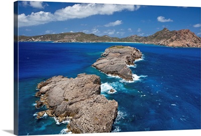 Aerial view of islands in sea, Saint Barthelemy