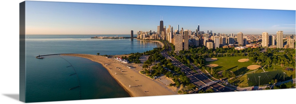Aerial view of North Avenue Beach, Chicago, Cook County, Illinois, USA