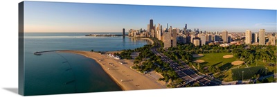 Aerial view of North Avenue Beach, Chicago, Cook County, Illinois