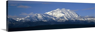 Alaska, Mount McKinley, Panoramic view of a snow covered peak