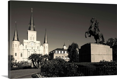 Andrew Jackson's statue in front of St. Louis Cathedral, Jackson Square, New Orleans