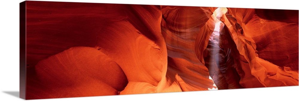 Decorative wall art for the home or office this panoramic photograph shows the interior of the narrow, erosion sculpted pa...