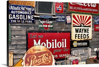Antique Store Featuring Old Brand Name Advertising Signs