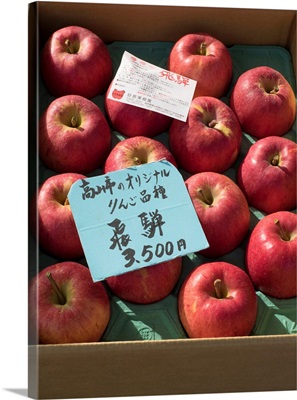 Apples for sale at farmer's market, Takayama, Japan