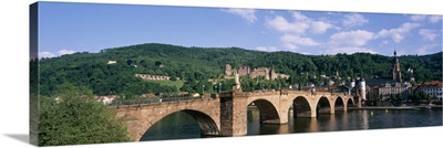 Arch bridge across a river, Neckar River, Heidelberg, Baden-Wurttemberg, Germany