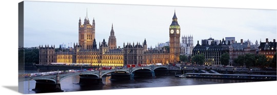 Arch bridge across a river, Westminster Bridge, Big Ben, Houses Of ...