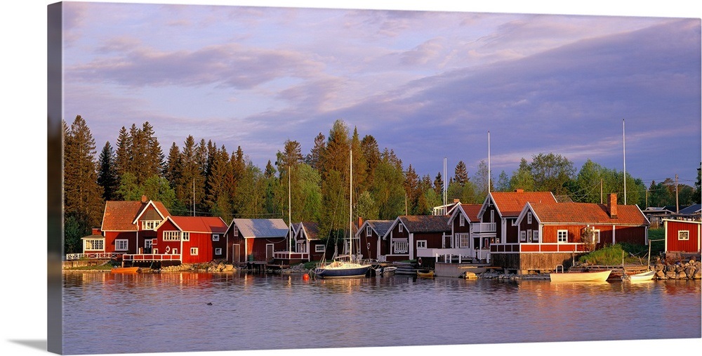 Archipelago Fishing village on Alnoen Sweden Wall Art, Canvas Prints