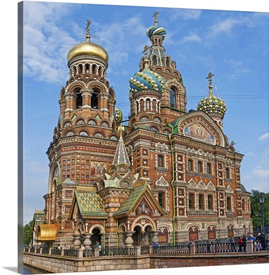 Architectural details of a church, Church Of The Savior On Blood, St. Petersburg, Russia