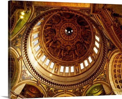 Architectural details of the ceiling of St. Paul's Cathedral, London, England
