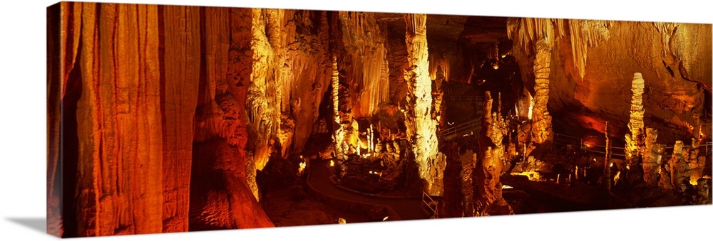 Arkansas, Ozarks, Blanchard Springs Cavern, High angle view of a cave
