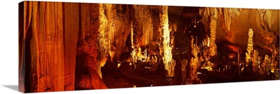 Arkansas, Ozarks, Blanchard Springs Cavern, High angle view of a cave
